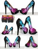 Ombre Crystal Butterfly Peep Toe Heels - Wicked Addiction