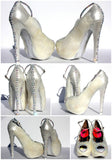 Feather "White Swan" Peep Toe Heels - Wicked Addiction