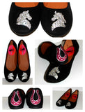 Horse/Cowboy Crystal Glitter Ballet Flats - Wicked Addiction