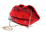 Pop Art Red Lips Crystal Clutch - Wicked Addiction