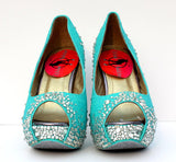 Robin's Egg Blue Platform Peep Toe Heel (Comes in Other Colors) - Wicked Addiction