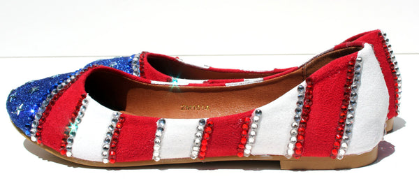 Red White and Blue Patriotic Flats Wicked Addiction