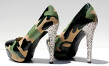 Custom Camo Heels with Swarovski Crystals - Wicked Addiction