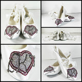Crystal Ballet Flat with Monogram Heart - Wicked Addiction