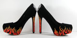 Biker Chic Heels with Crystal Skulls & Flames - Wicked Addiction