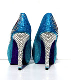 Crystal Peacock Feather Peep Toe Heel - Wicked Addiction