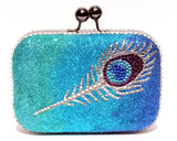 Peacock Feather Swarovski Crystal Clutch - Wicked Addiction