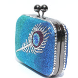 Peacock Feather Swarovski Crystal Clutch - Wicked Addiction