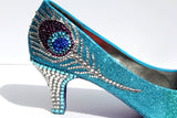 Crystal Peacock Feather Heels (3 Inch) - Wicked Addiction