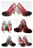 Custom Ombre Black/Sliver Crystal Heels - Wicked Addiction