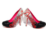 Custom Ombre Black/Sliver Crystal Heels - Wicked Addiction