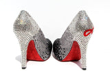 Custom Ombre Black/Sliver Crystal Heels - Wicked Addiction