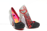 Custom Ombre Black/Sliver Crystal Heels - Wicked Addiction