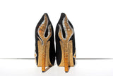 Gold Flame Motorcycle Crystal Heels - Wicked Addiction