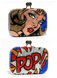 Comic Book Crystal Fashion Clutch - Wicked Addiction