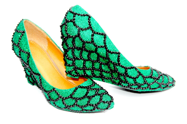 Mythical Green Scale Wedges - Wicked Addiction