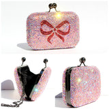 Custom Color AB Crystal Clutch with Bow - Wicked Addiction