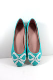 Tiffany Blue Flats with White Pearl Bows - Wicked Addiction