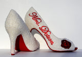 Pearl & Red Swarovski Crystal Heel - Wicked Addiction