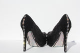 Black Swan Feathered Heels with AB Crystals - Wicked Addiction