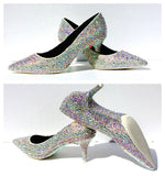 Crystal AB Kitten Heels: Low Heel Wedding Shoes - Wicked Addiction