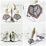 Bridal Ballet Flats with Crystal Monogram - Wicked Addiction