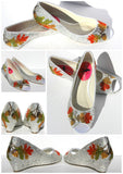 Silver Crystal Peep Toe Kitten Wedge: Autumn - Wicked Addiction