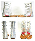 Silver Crystal Gladiator Sandal - Wicked Addiction