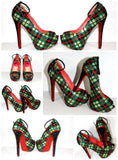 Crystal Plaid Heel: Scotland-Inspired Pumps - Wicked Addiction