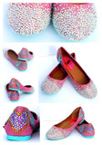 Swallow and Heart Crystal Ballet Flats - Wicked Addiction