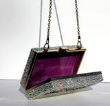 Personalized Silver Crystal Wedding Clutch - Wicked Addiction