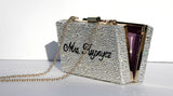 Personalized Silver Crystal Wedding Clutch - Wicked Addiction