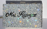 Personalized Silver Crystal Wedding Clutch - Wicked Addiction