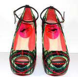 Crystal Plaid Heel: Scotland-Inspired Pumps - Wicked Addiction