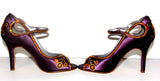 Gatsby 1920's Purple Satin Crystal Heel - Wicked Addiction