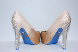 Custom White Gold Ombre Wedding/Prom Shoe - Wicked Addiction