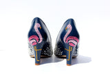 Crystal Wedges with Flamingos - Wicked Addiction