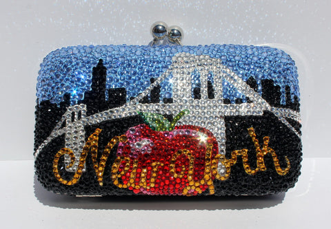 Crystal New York Purse: Clutch with Famous NY Icons