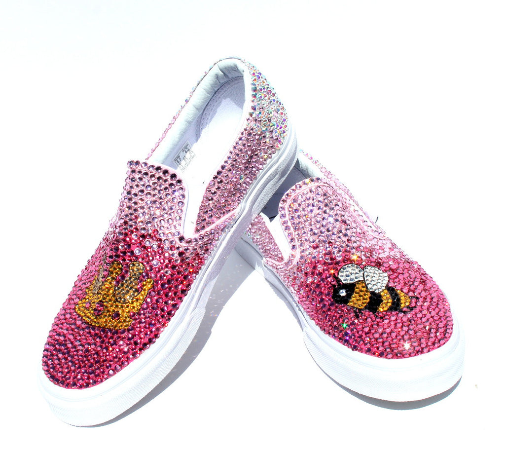 Pink Ombre "Queen Bee" Crystal Shoes - Wicked Addiction