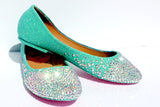 Mint Crystal Ballet Bridal Flats - Wicked Addiction