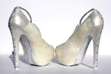 Feather "White Swan" Peep Toe Heels - Wicked Addiction