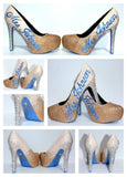 Custom White Gold Ombre Wedding/Prom Shoe - Wicked Addiction