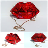 Pop Art Red Lips Crystal Clutch - Wicked Addiction