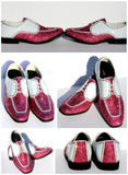 Men's Wing Tip Formal Shoe with Pink Swarovski Crystal - Wicked Addiction