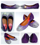 Crystal Ballet Flats: Glitter Ombre Purple - Wicked Addiction