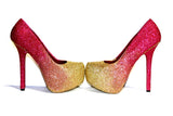 Rose Gold Glitter Ombre Heels - Wicked Addiction