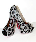 Leopard Print Crystal Heels - Wicked Addiction