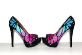 Ombre Crystal Butterfly Peep Toe Heels - Wicked Addiction