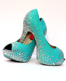 Robin's Egg Blue Platform Peep Toe Heel (Comes in Other Colors) - Wicked Addiction