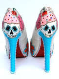 Sugar Skull & Cupcake Crystal Heel - Wicked Addiction